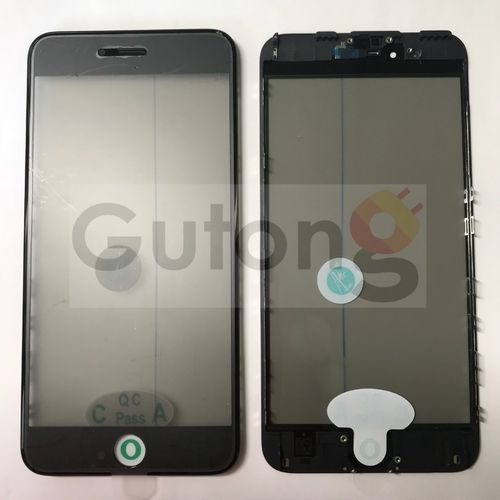 iPhone 6S Front Glas Scheibe mit Rahmen + OCA + Polariser schwarz